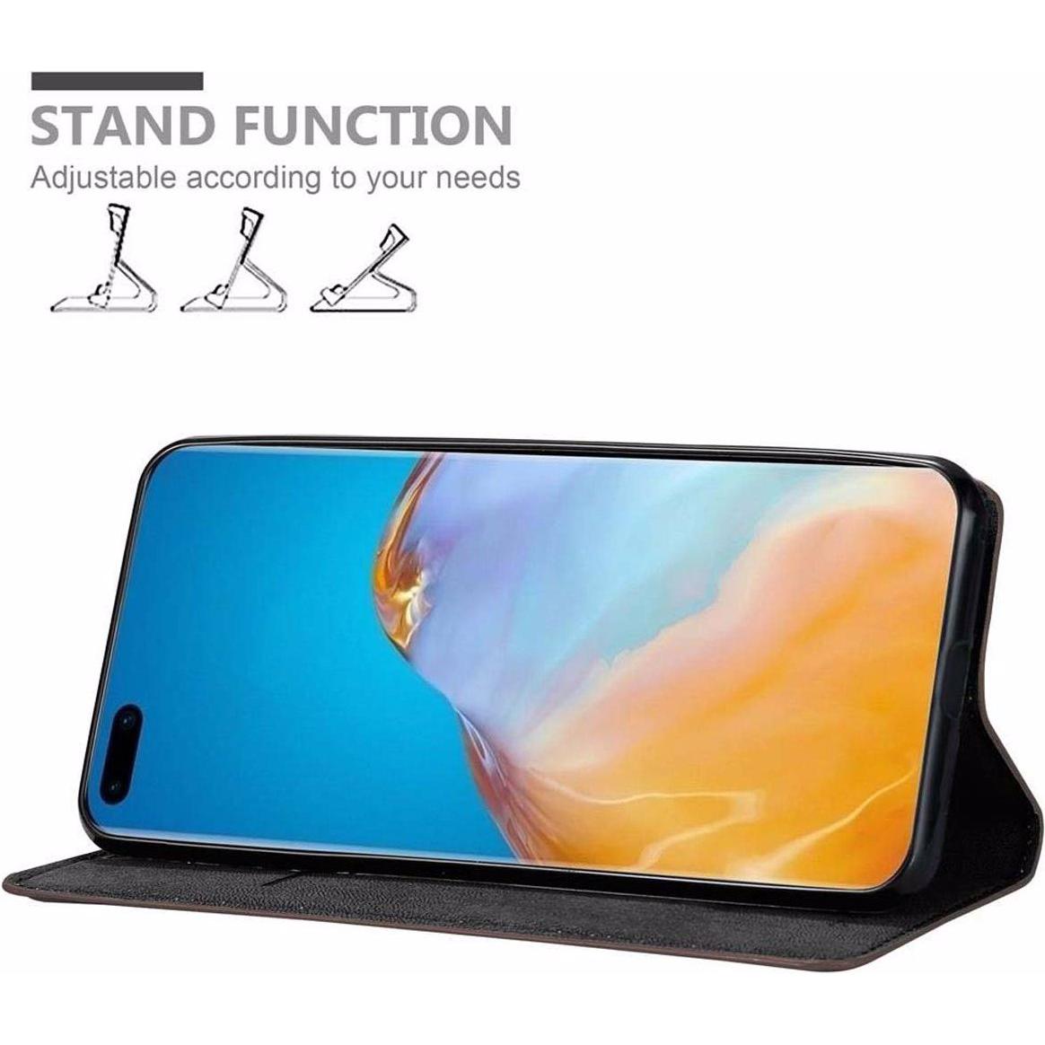 Thumbnail - Cadorabo Book Invisible Magnet Cover (Huawei P40 Pro+), Smartphone Hülle, Braun