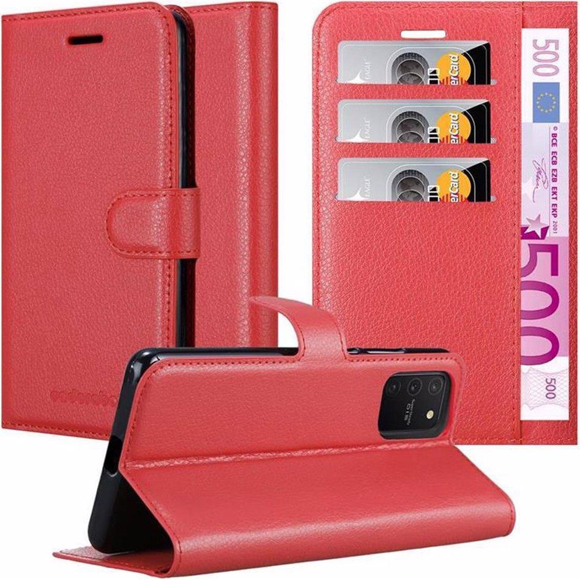 Thumbnail - Cadorabo Book mit Standfunktion Cover (Samsung Galaxy A91), Smartphone Hülle, Rot