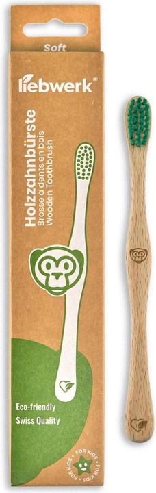 Actual product image Liebwerk Wooden toothbrush Kids Monkey (Soft, 1 x)