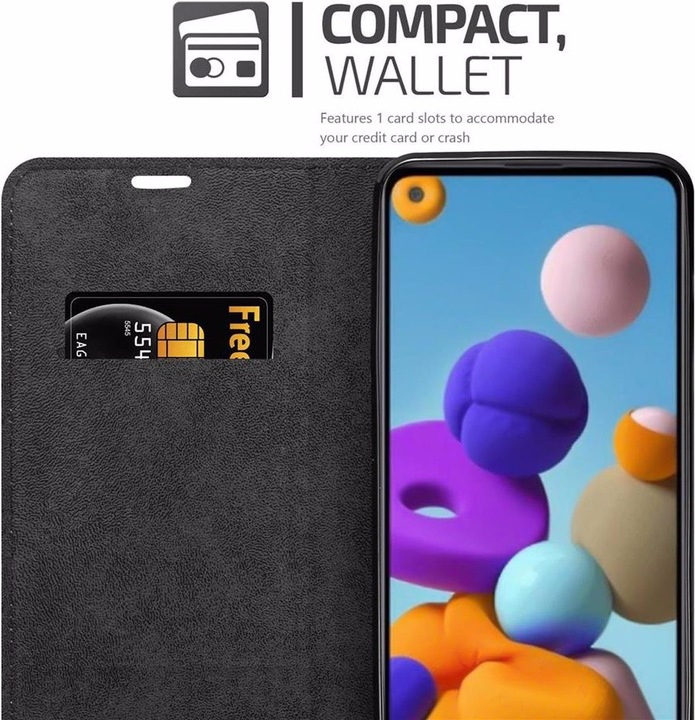 Actual product image Cadorabo Book Invisible Magnet Cover (Samsung Galaxy A21)