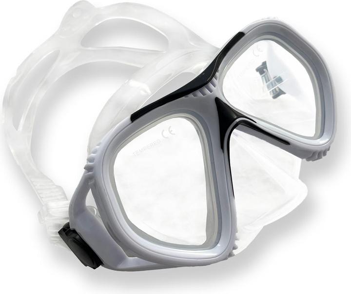 Produktbild Schildkröt Erwachsenen-Tauchmaske Tupai, schwarz/grau Zweiglas-Maske mit spezieller, offener Rahmenkonstrukt