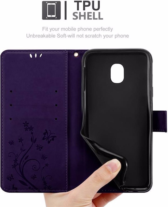 Actual product image Cadorabo Flower Book Cover (Samsung Galaxy J3 (2017))