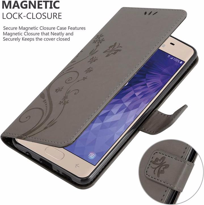 Actual product image Cadorabo Flower Book Cover (Samsung Galaxy J3 (2018))