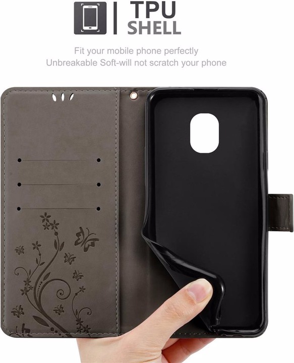 Actual product image Cadorabo Flower Book Cover (Samsung Galaxy J3 (2018))
