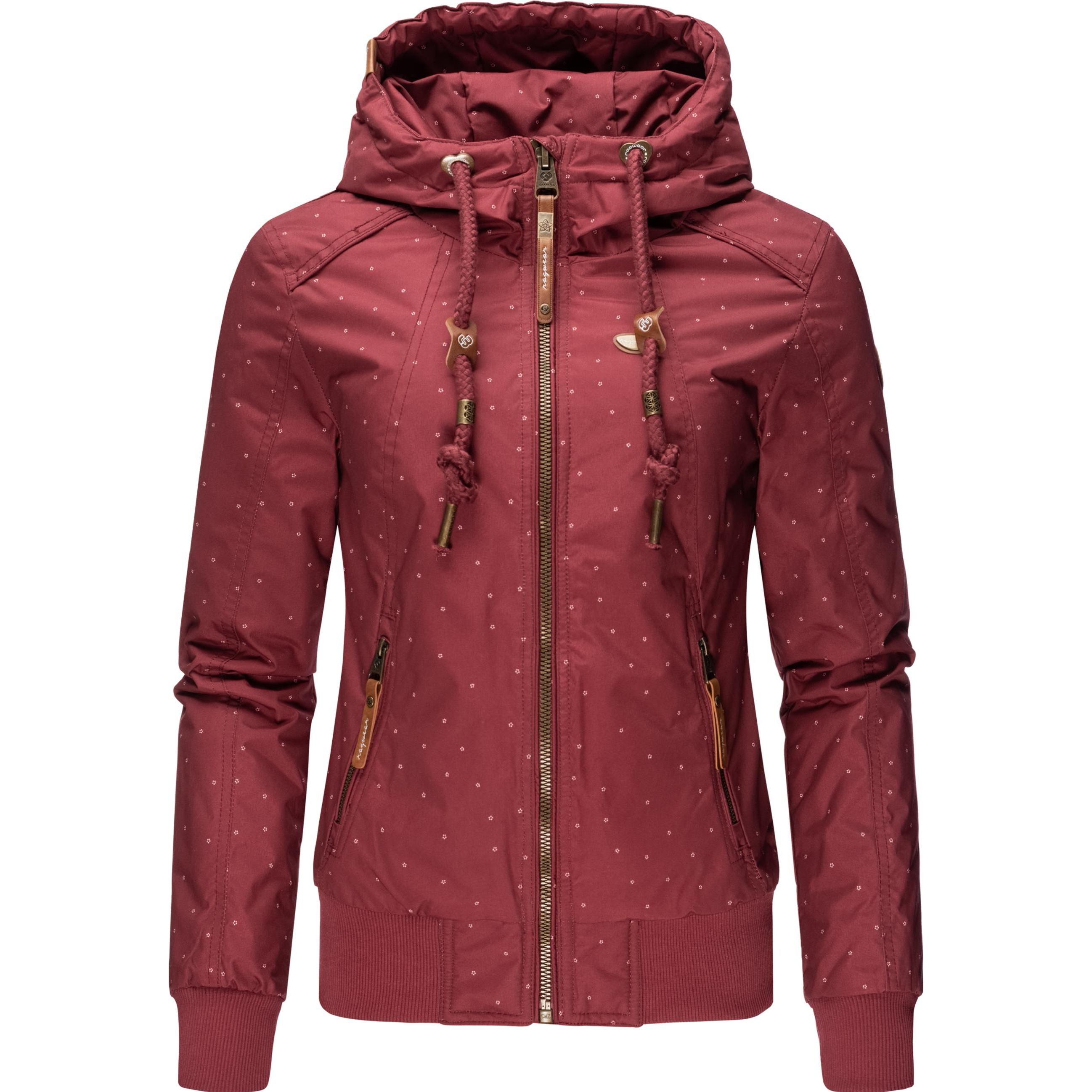 Ragwear, Damen, Jacke, Druna Print Winter (XL), Rot, XL