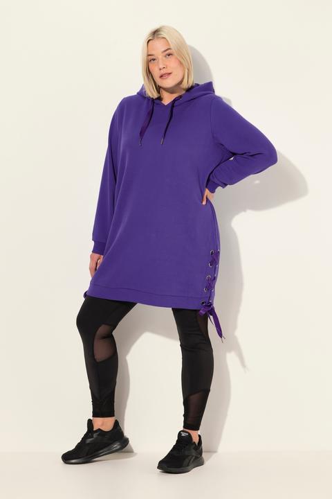 Produktbild Ulla Popken Long-Hoodie, Satinbänder, Kapuze, Langarm (50, 52)