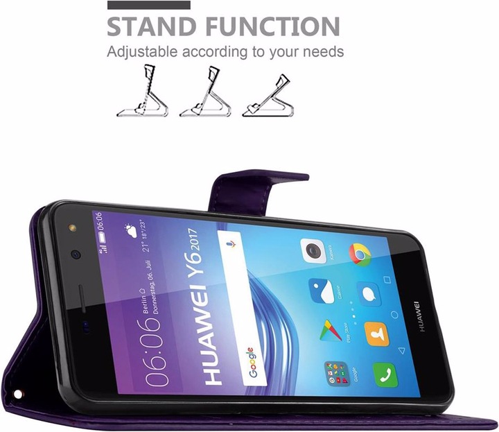 Produktbild Cadorabo Flower Book Cover (Huawei Y6 (2017), Huawei Y5 (2017))