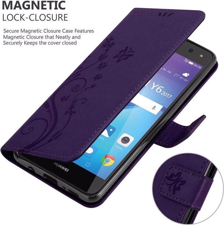 Produktbild Cadorabo Flower Book Cover (Huawei Y6 (2017), Huawei Y5 (2017))