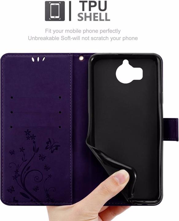 Produktbild Cadorabo Flower Book Cover (Huawei Y6 (2017), Huawei Y5 (2017))