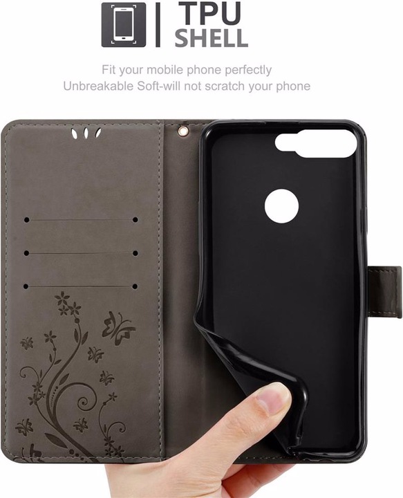 Actual product image Cadorabo Flower Book Cover (Honor 7c)