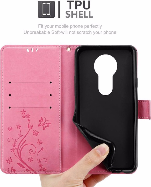 Produktbild Cadorabo Flower Book Cover (Motorola Moto E5 Plus)