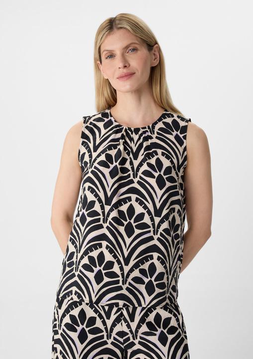 Produktbild Comma Bluse Ärmellose Bluse mit Raffung und All-over-Print (46)
