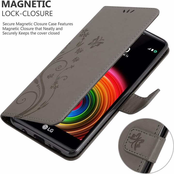 Produktbild Cadorabo Flower Book Cover (LG X Power)