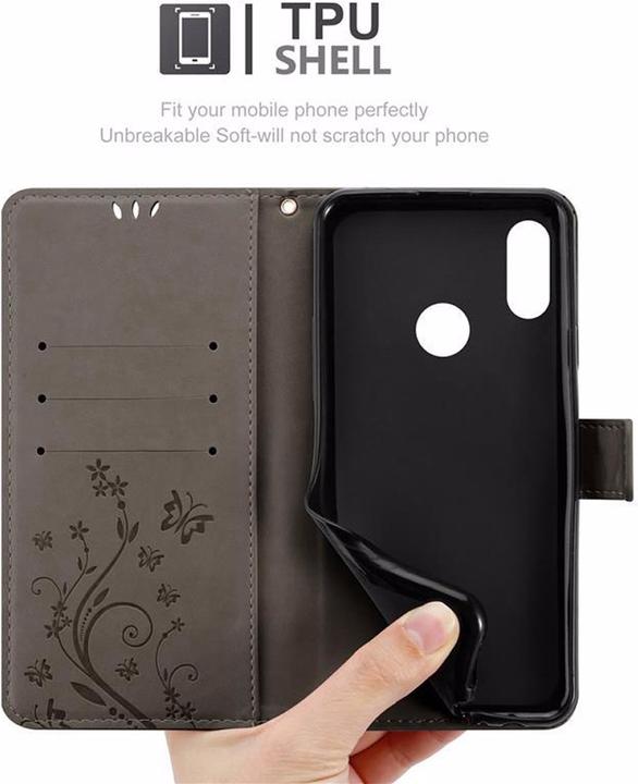 Actual product image Cadorabo Flower Book Cover (Huawei Y6 (2019))