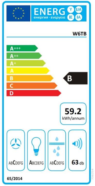 Label énergétique Gorenje W6TB Hotte de cheminée (Hotte murale)