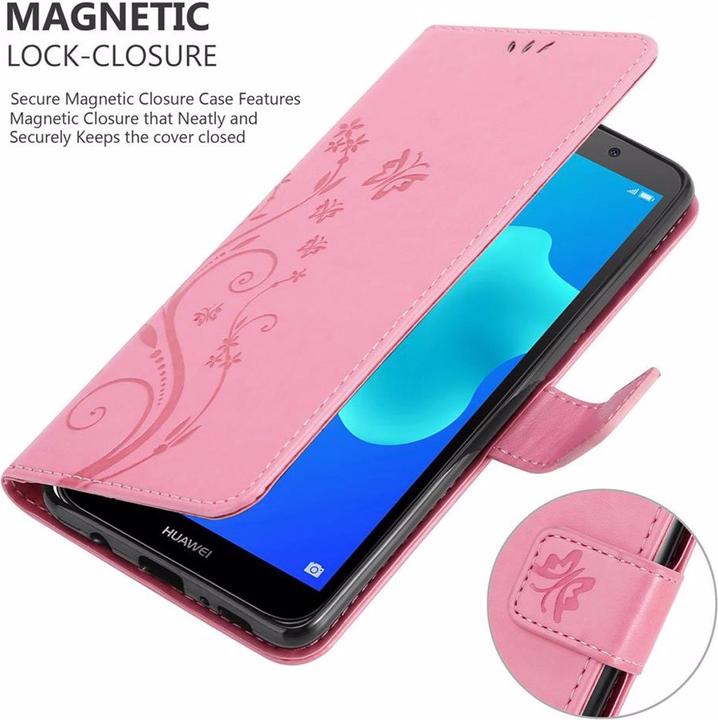 Immagine prodotto Cadorabo Copertina del libro di fiori (Huawei Y5 Prime 2018, Huawei Y5 (2018))