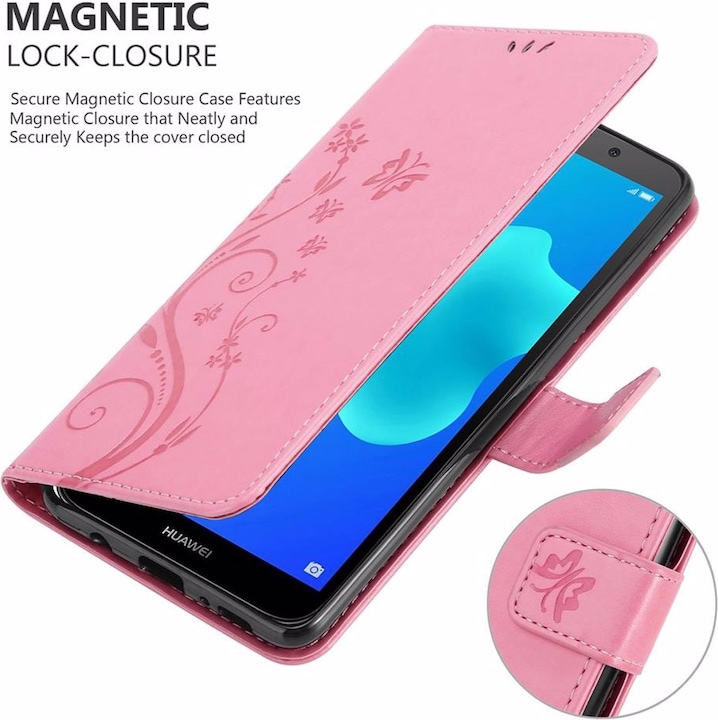 Actual product image Cadorabo Flower Book Cover (Huawei Y5 Prime 2018, Huawei Y5 (2018))