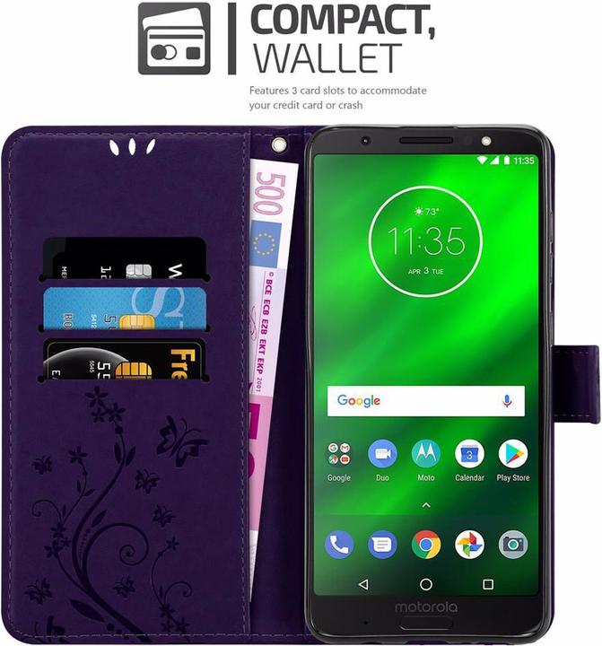 Actual product image Cadorabo Flower Book Cover (Motorola Moto G6 Plus)