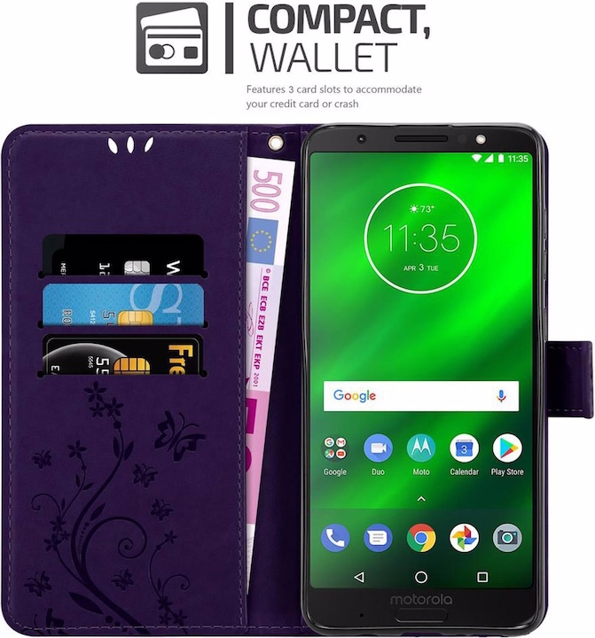 Produktbild Cadorabo Flower Book Cover (Motorola Moto G6 Plus)