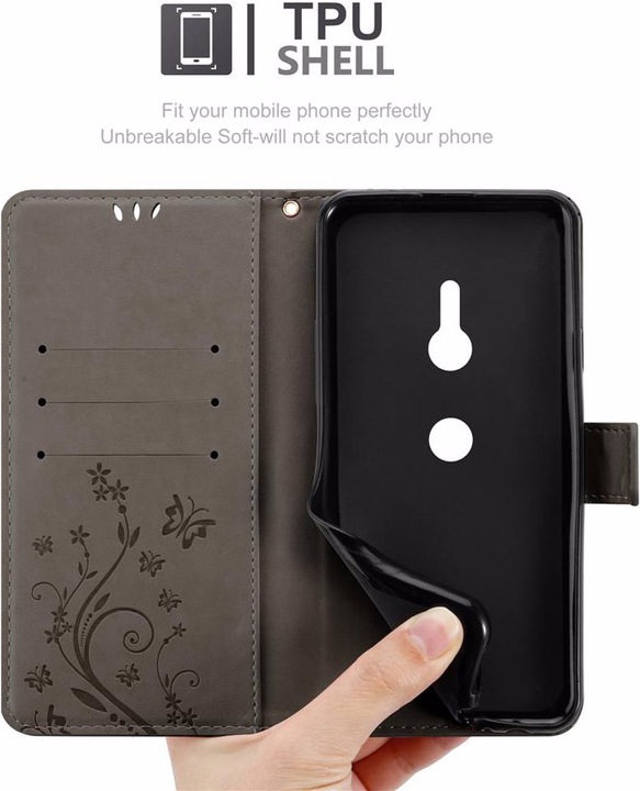 Produktbild Cadorabo Flower Book Cover (Sony Xperia XZ3)