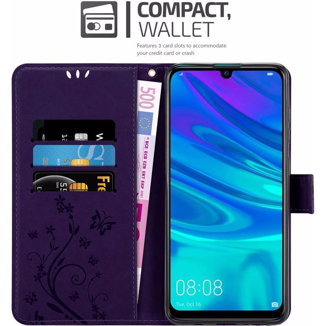 Thumbnail - Cadorabo Flower Book Cover (Honor 10 Lite, Huawei P Smart (2019)), Smartphone Hülle, Violett