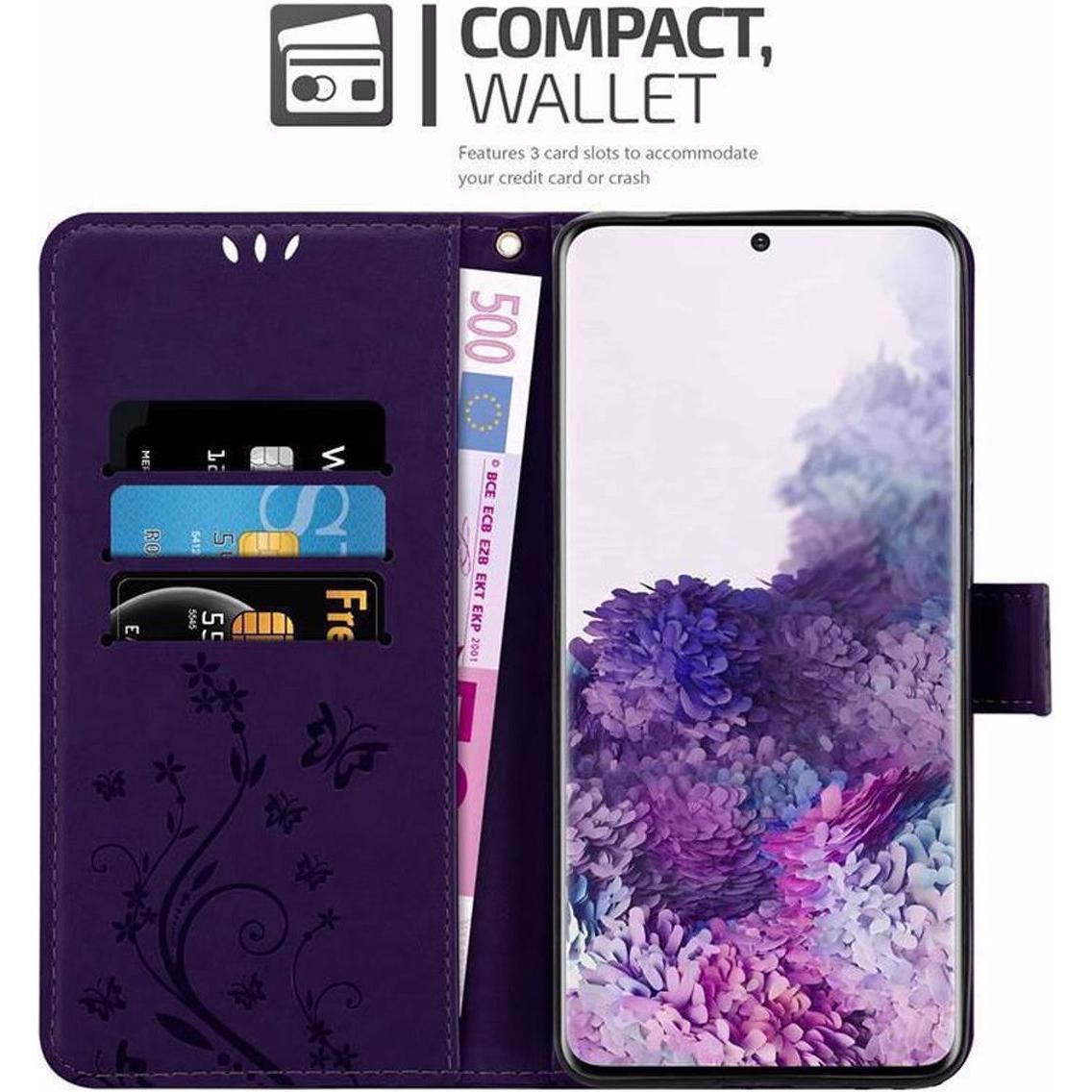 Thumbnail - Cadorabo Flower Book Cover (Samsung Galaxy S20+), Smartphone Hülle, Violett