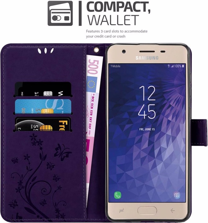 Actual product image Cadorabo Flower Book Cover (Samsung Galaxy J3 (2018))