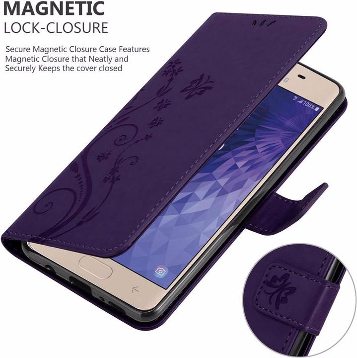 Actual product image Cadorabo Flower Book Cover (Samsung Galaxy J3 (2018))