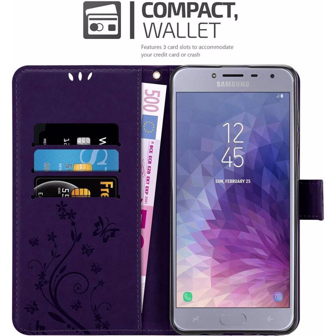 Thumbnail - Cadorabo Flower Book Cover (Samsung Galaxy J4 (2018)), Smartphone Hülle, Violett
