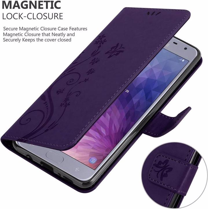 Actual product image Cadorabo Flower Book Cover (Samsung Galaxy J4 (2018))