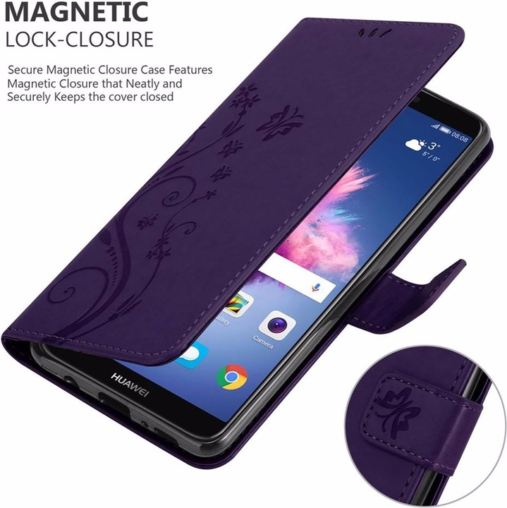 Actual product image Cadorabo Flower Book Cover (Huawei Enjoy 7S)