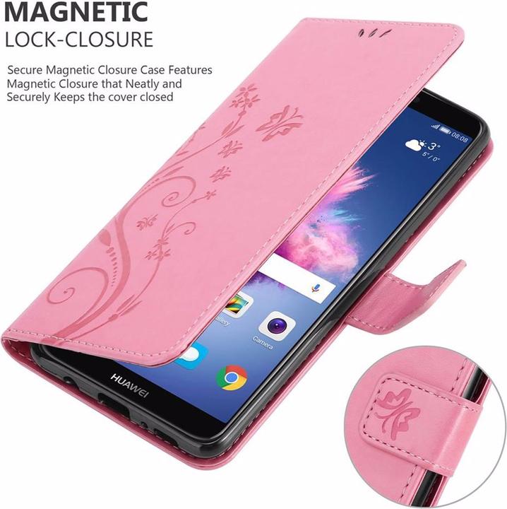 Produktbild Cadorabo Flower Book Cover (Huawei Enjoy 7S, Huawei P Smart (2018))