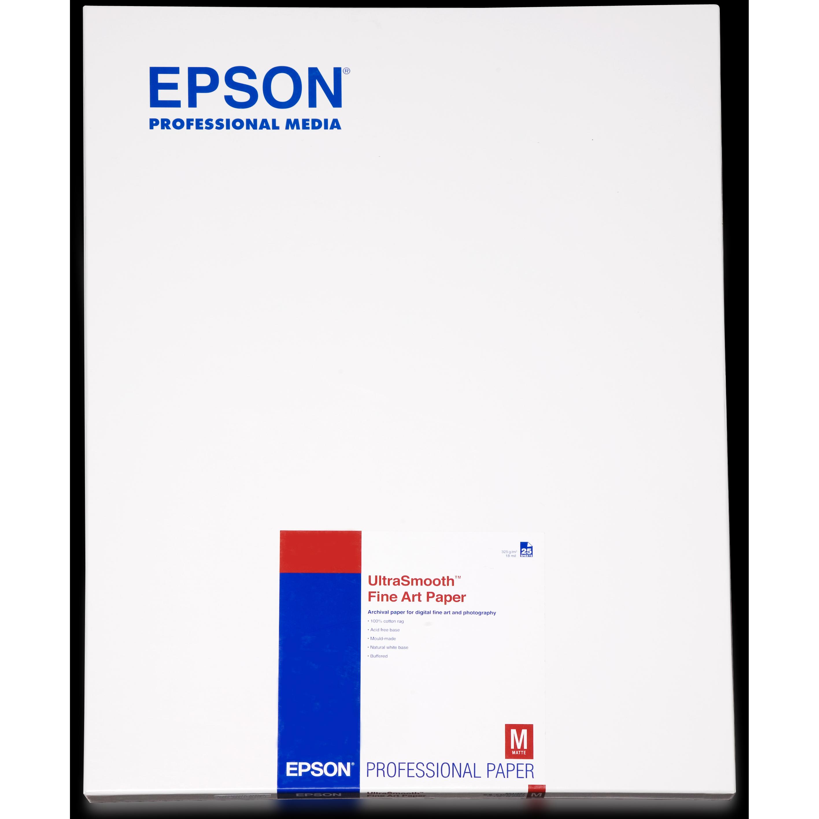 Epson S042105 Ultra smooth fine art Papier inkjet 325g/m2 A2 25 Blatt 1er-Pack (325 g/m², A2, 25 x), Fotopapier, Weiss