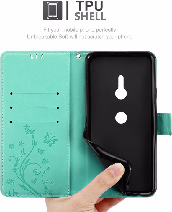 Produktbild Cadorabo Flower Book Cover (Sony Xperia XZ3)