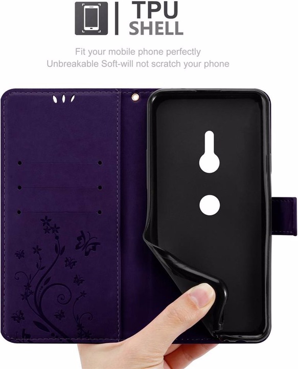 Produktbild Cadorabo Flower Book Cover (Sony Xperia XZ3)