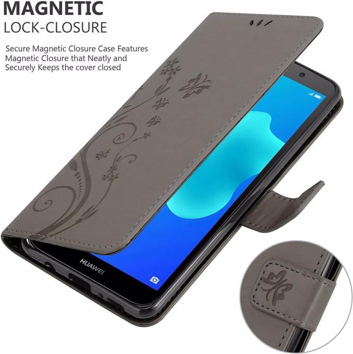 Actual product image Cadorabo Flower Book Cover (Huawei Y5 (2018), Huawei Y5 Prime 2018)