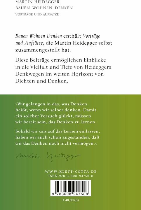 Produktbild Bauen Wohnen Denken (Deutsch, Martin Heidegger, 2022)