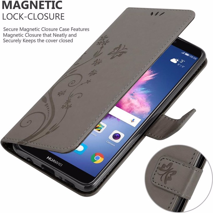 Actual product image Cadorabo Flower Book Cover (Huawei Enjoy 7S)