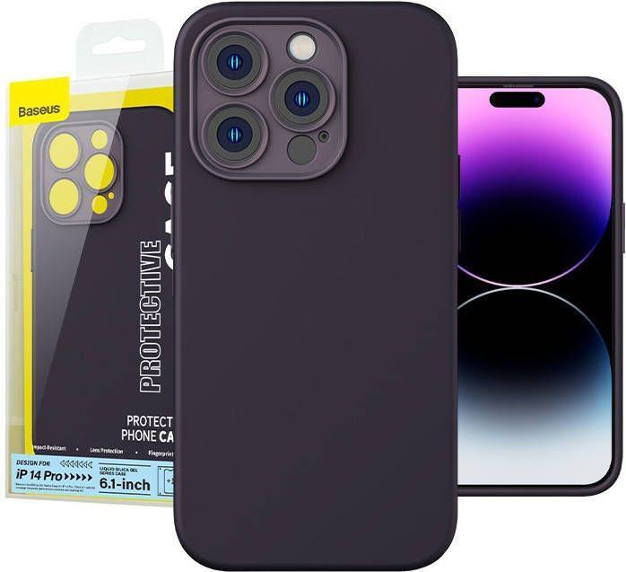 Produktbild Baseus Liquid Silica Gel Case for iPhone 14 Pro (Elderberry)+ tempered glass + cleaning kit (Apple iPhone 14 Pro)