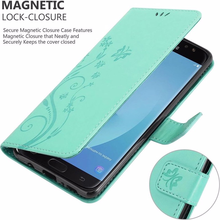 Actual product image Cadorabo Flower Book Cover (Samsung Galaxy J7 2018)