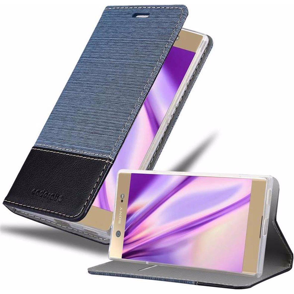Cadorabo Book Jeans Optik Cover (Sony Xperia XA1 Ultra), Smartphone Hülle, Blau