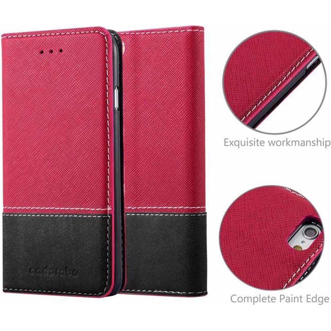 Thumbnail - Cadorabo Book X-Wallet Cover (Apple iPhone 6s Plus, Apple iPhone 6 Plus), Smartphone Hülle, Rot