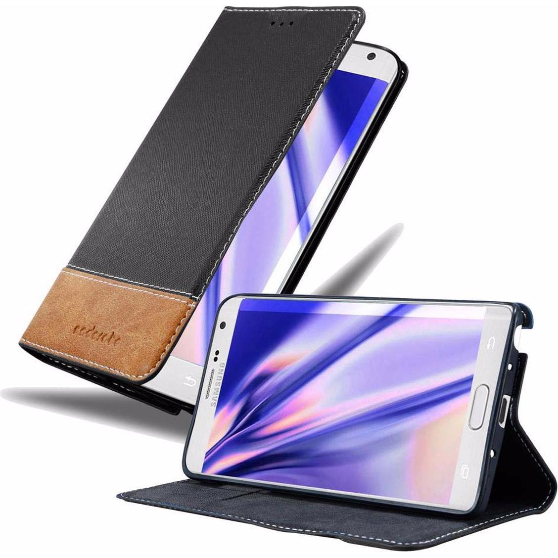 Cadorabo Book X-Wallet Cover (Samsung Galaxy Note Edge), Smartphone Hülle, Schwarz