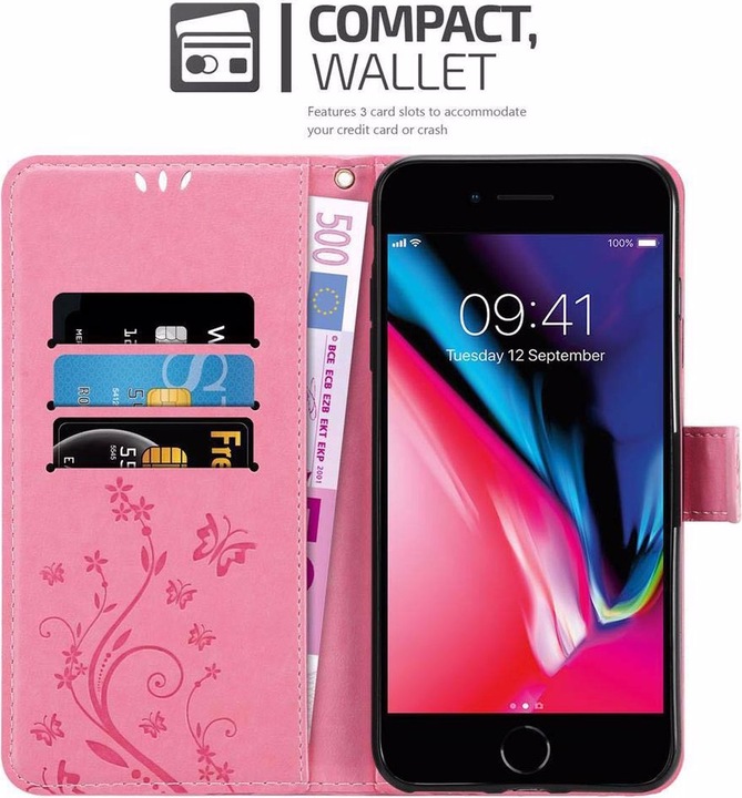 Produktbild Cadorabo Flower Book Cover (Apple iPhone 7s Plus, Apple iPhone 7 Plus)