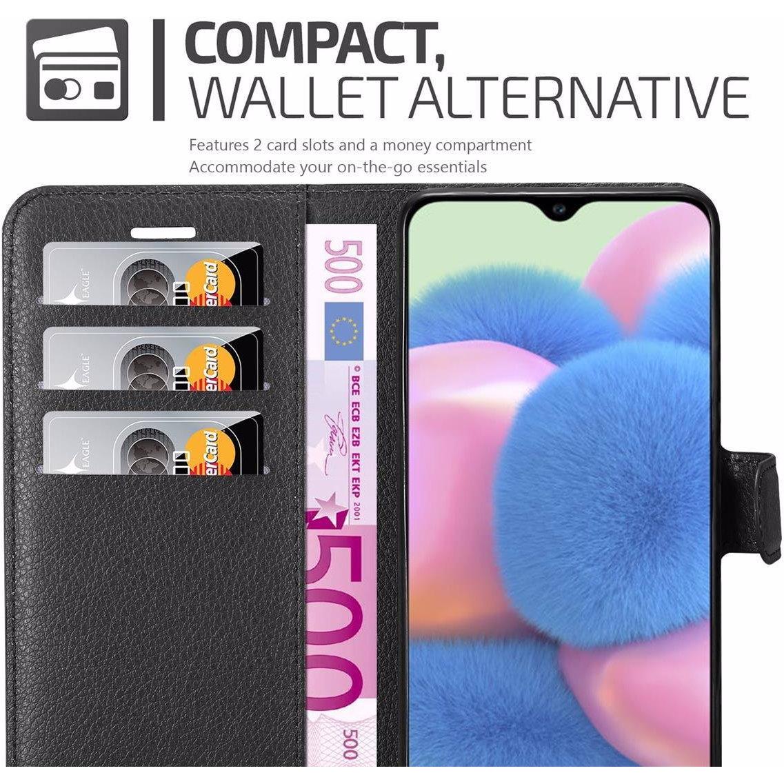 Thumbnail - Cadorabo Book mit Standfunktion Cover (Samsung Galaxy A30s), Smartphone Hülle, Schwarz