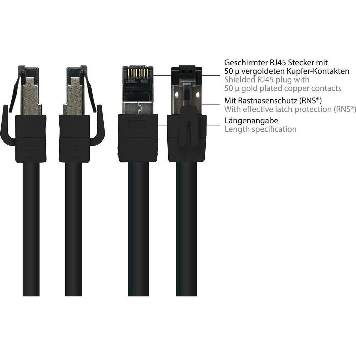 Thumbnail - Good Connections Alcasa 8080-050S Netzwerkkabel 5 m Cat8.1 S/FTP (S-STP) Schwarz (S/FTP, CAT8.1, 5 m), Netzwerkkabel