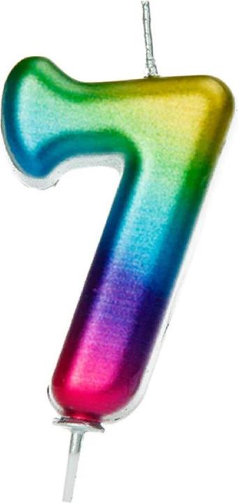 Actual product image Creative Party Candle 'Chiffre' Multicoloured - 7 (1 pcs.)