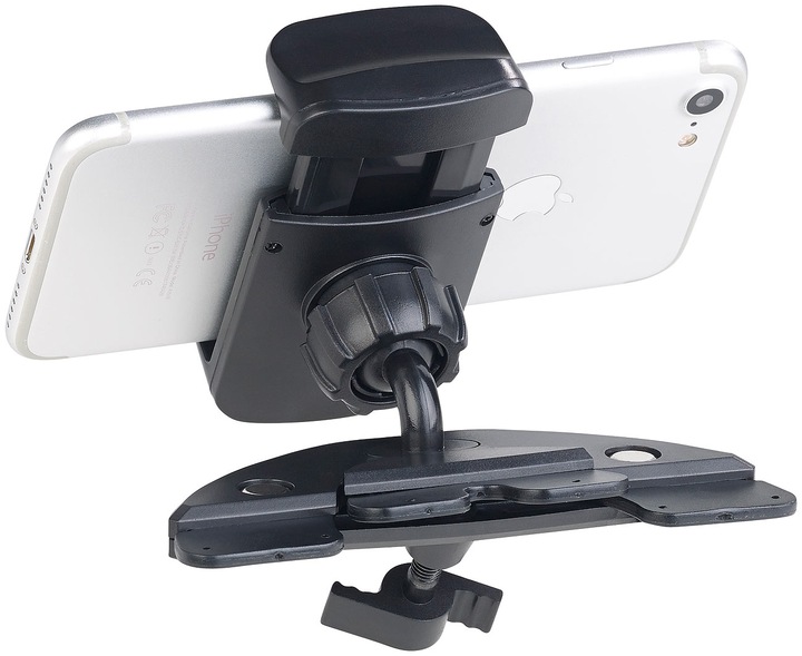 Produktbild Lescars Kfz-Smartphone-Halterung für CD-Laufwerk, mit Kugelgelenk, 60 - 90 mm