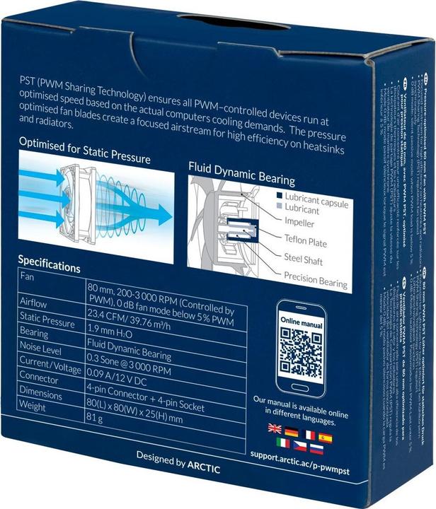 Immagine prodotto Arctic P8 PWM ventola PST (80 mm, 1 x)