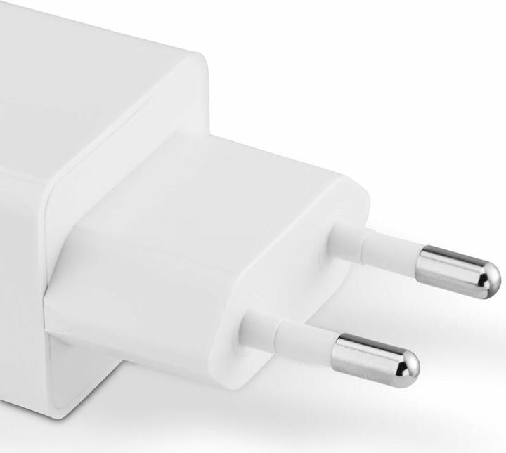 Produktbild Hama Schnellladegerät, 1*USB-C PD, 1*USB-A QC, Mini-Ladegerät, 20W, Weiss (20 W, 2 Ports)